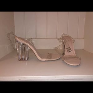 Cute casual heels with lucite heel. From Lulu’s.